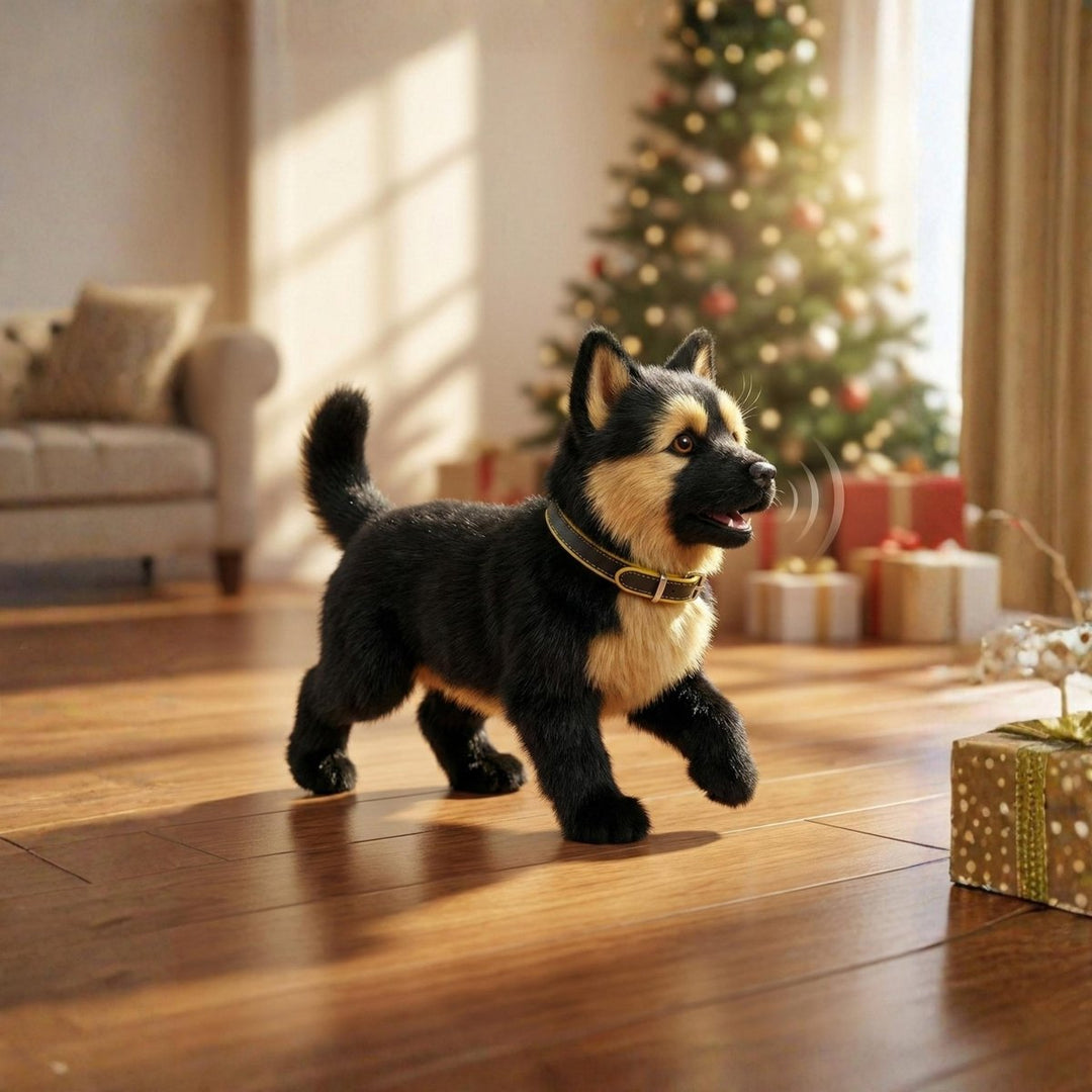 Jouet interactif pour chiot Berger Allemand réaliste en peluche avec mouvements et aboiements