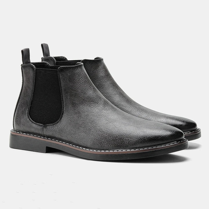 Bottines Chelsea homme en cuir à enfiler, hauteur cheville, pour l’automne