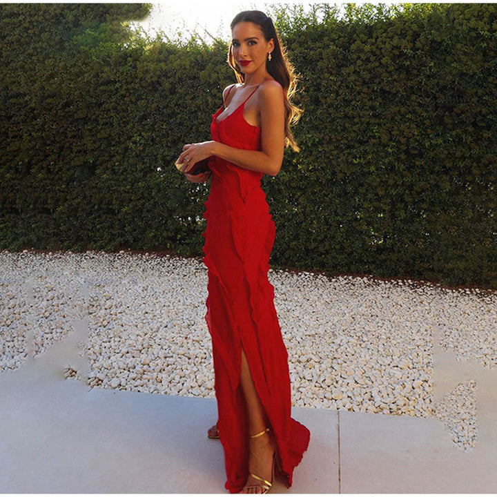 Céline™ - Elegant Cotton Dress with Ruffles