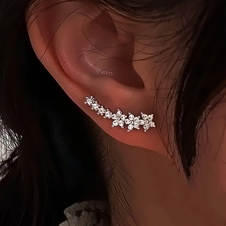 Boucles d’oreilles pour femme plaquées or rose, motifs de fleurs automnales