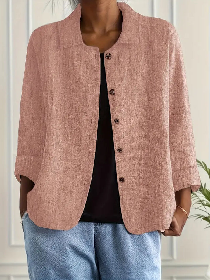 Cardigan chemise léger en coton pour femme, gilet boutonné d’automne