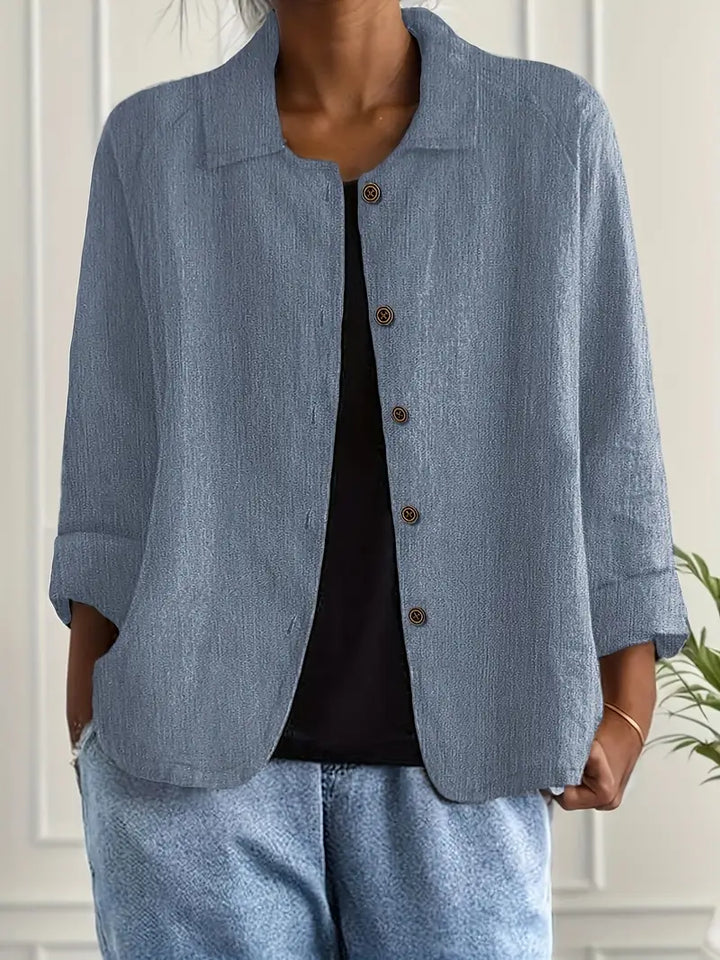 Cardigan chemise léger en coton pour femme, gilet boutonné d’automne