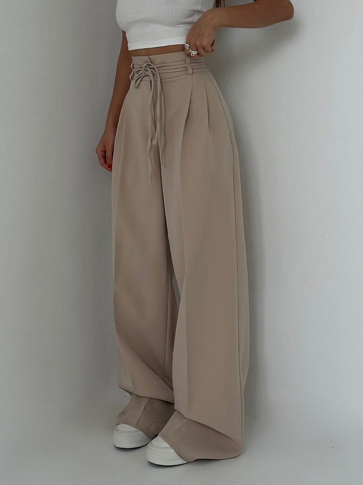 Pantalon femme à jambes larges en viscose pour l’automne