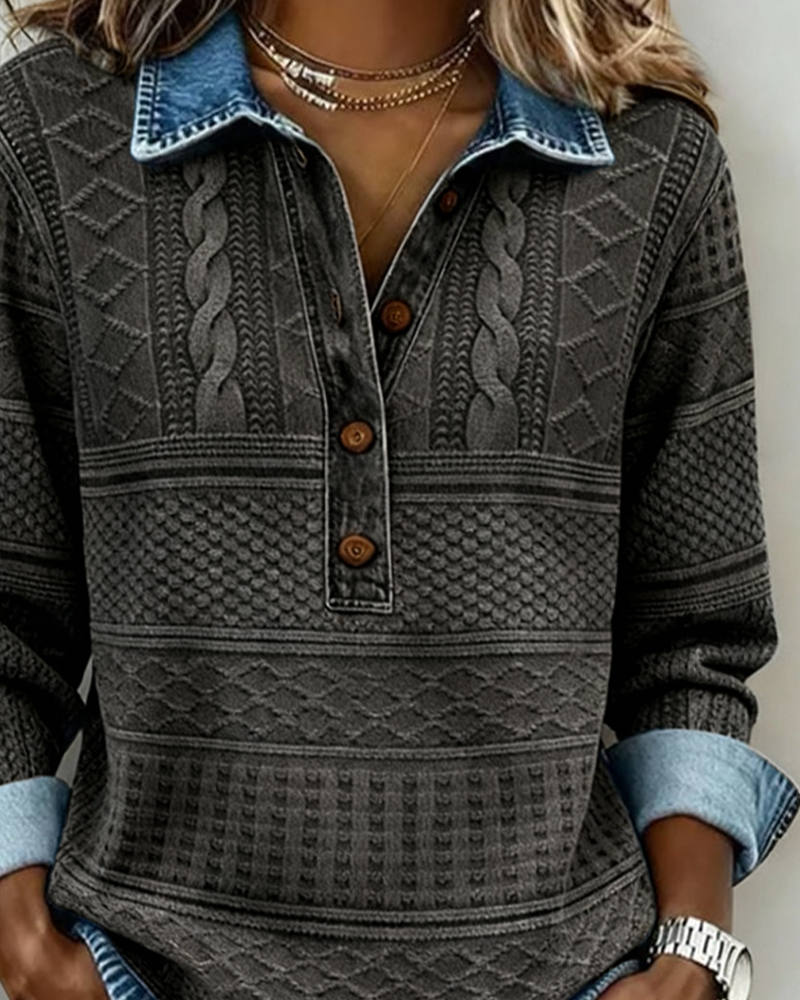 Blouse femme en maille de coton à rayures pour l’automne