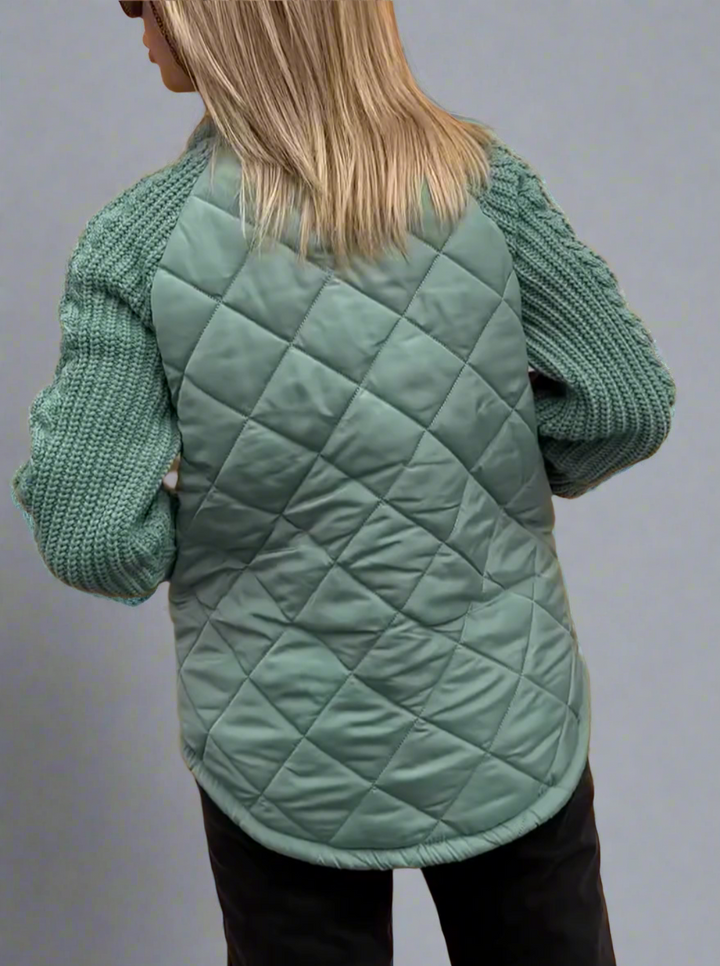 Veste matelassée femme à manches en maille pour l’été, légère et décontractée