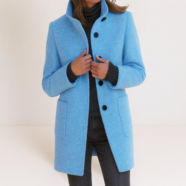 Manteau pour femme en mélange de laine pour l'automne, élégant et chaud, coupe classique