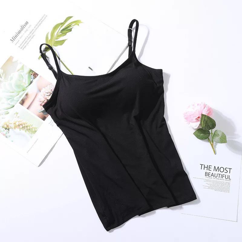Débardeur femme avec soutien-gorge intégré en coton léger pour l'été respirant
