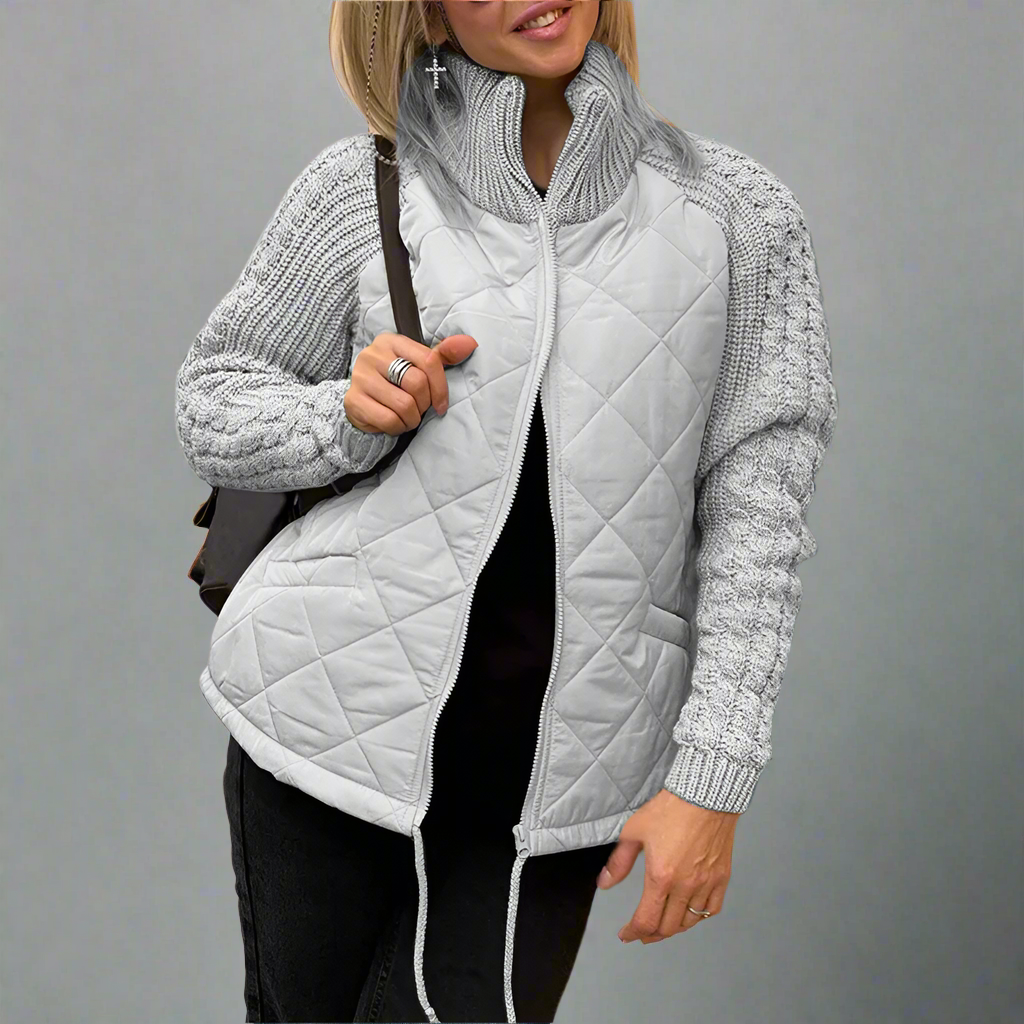 Veste matelassée femme à manches en maille pour l’été, légère et décontractée