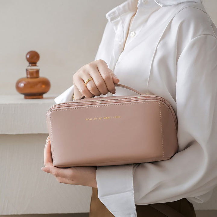Trousse de toilette en similicuir PU pour femme grande capacité sac de voyage maquillage