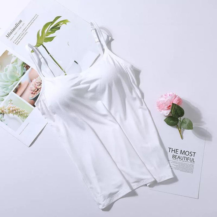 Débardeur femme avec soutien-gorge intégré en coton léger pour l'été respirant