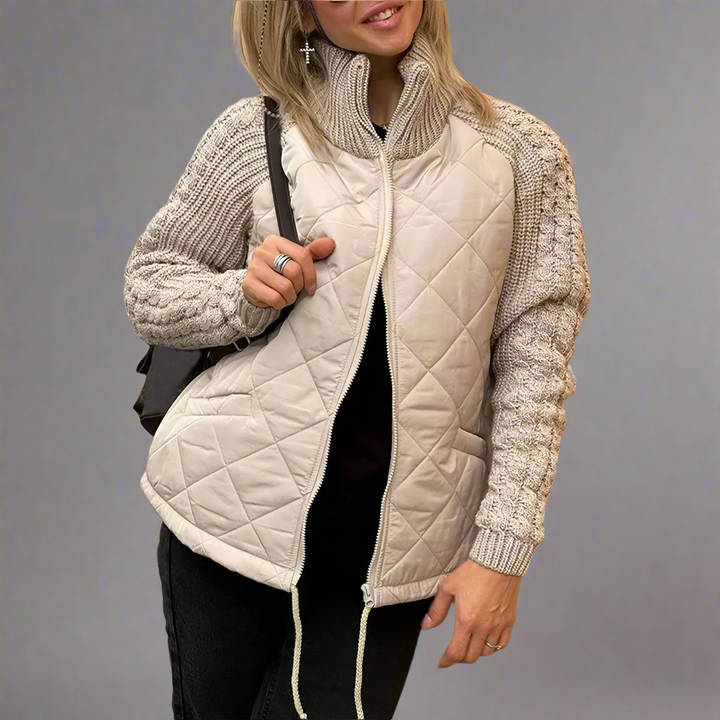 Veste matelassée femme à manches en maille pour l’été, légère et décontractée