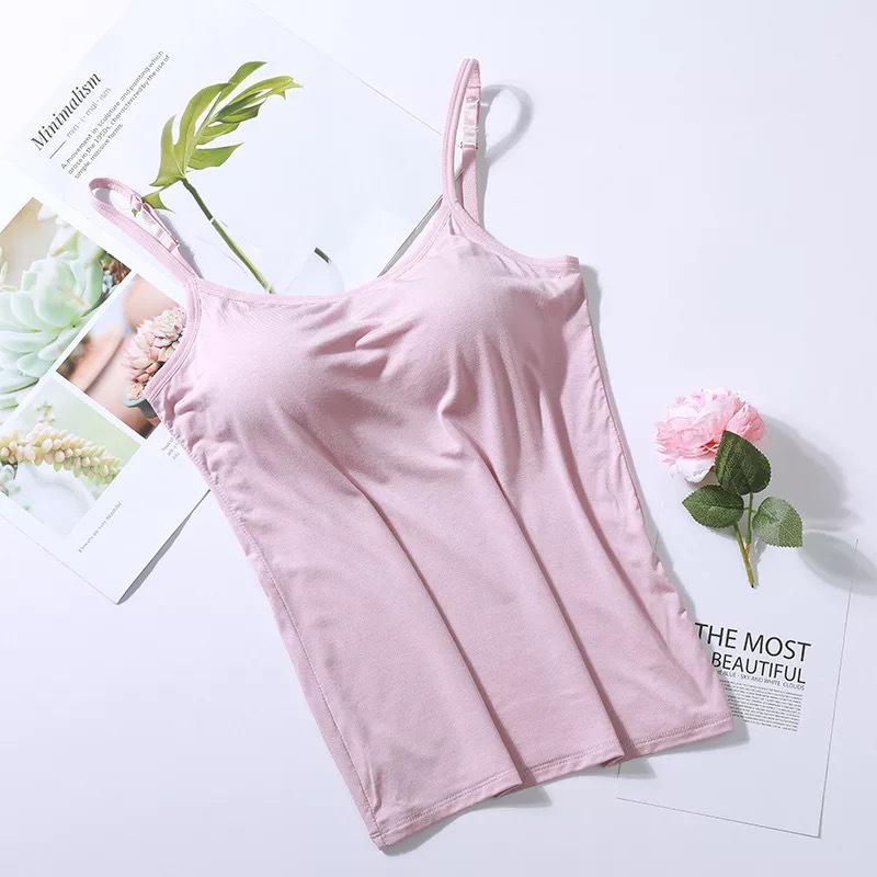 Débardeur femme avec soutien-gorge intégré en coton léger pour l'été respirant