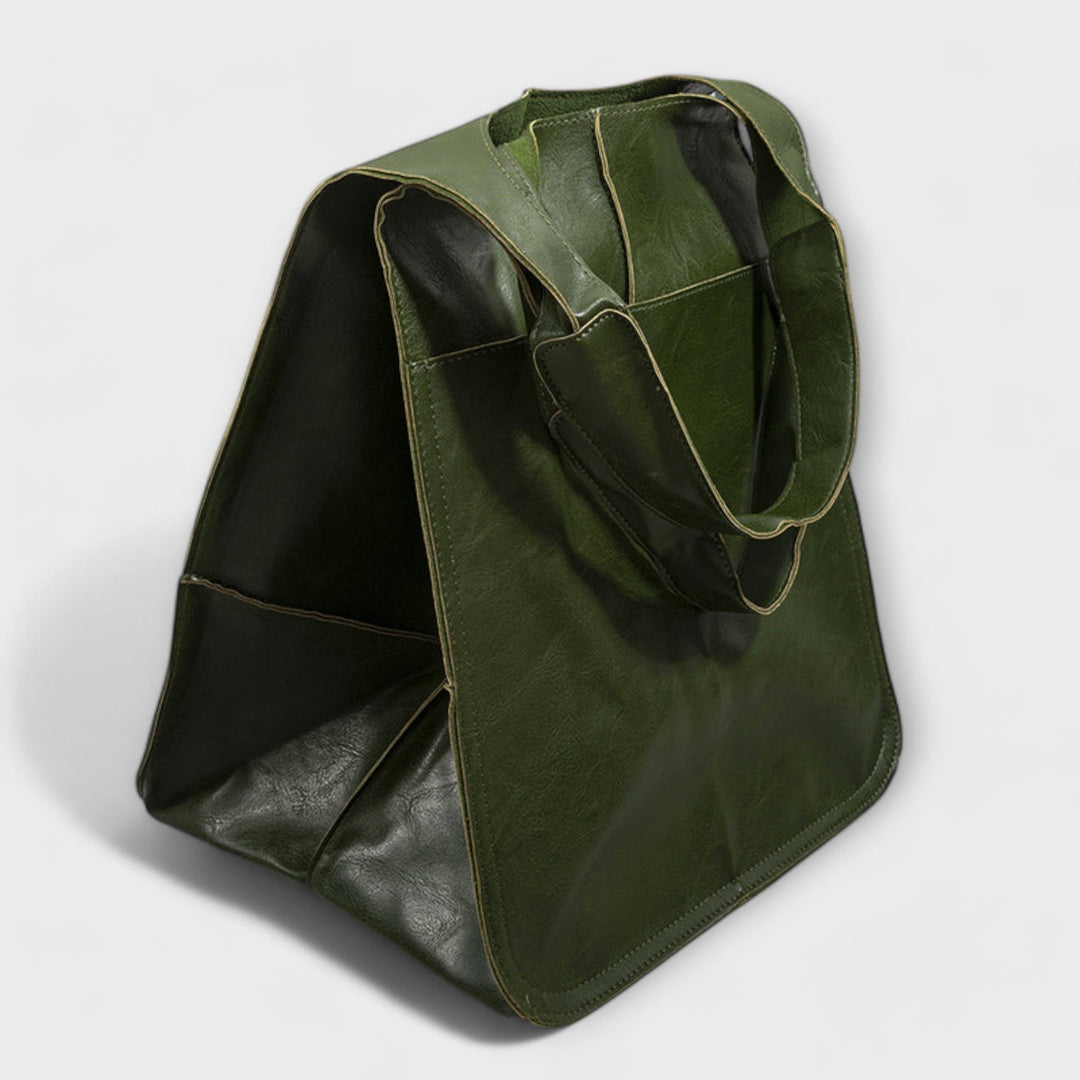 Spacious leather weekend travel bag for women, autumn collection