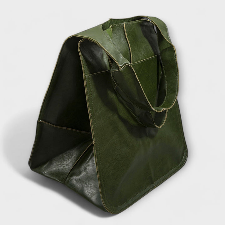Spacious leather weekend travel bag for women, autumn collection