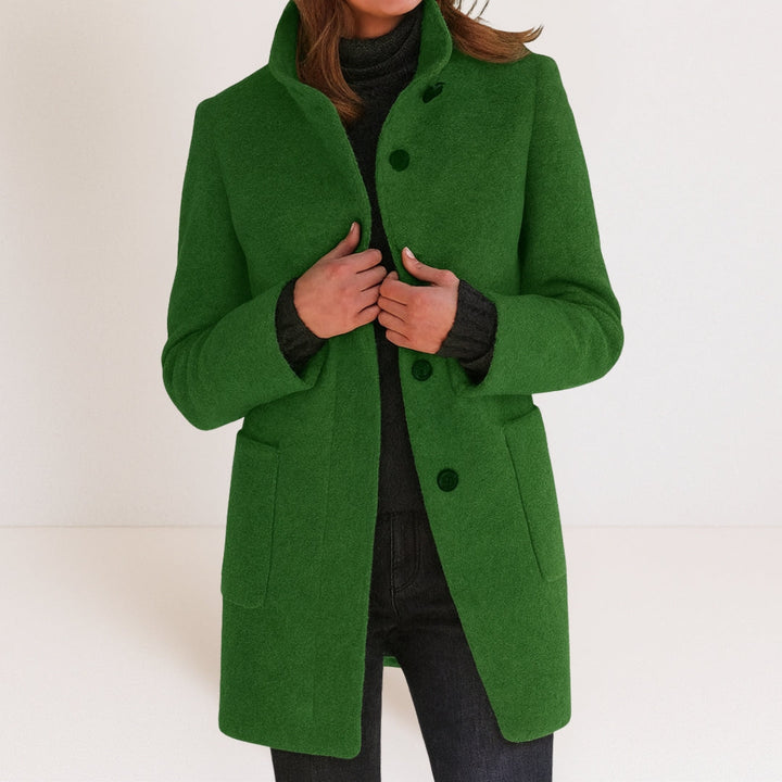 Manteau pour femme en mélange de laine pour l'automne, élégant et chaud, coupe classique
