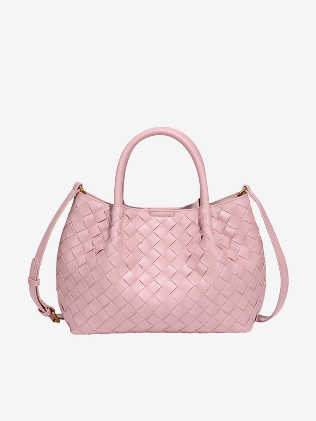 Large woven leather shoulder bag for women, autumn collection