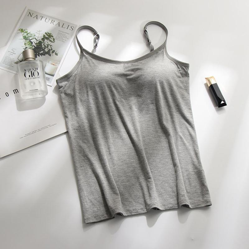 Débardeur femme avec soutien-gorge intégré en coton léger pour l'été respirant