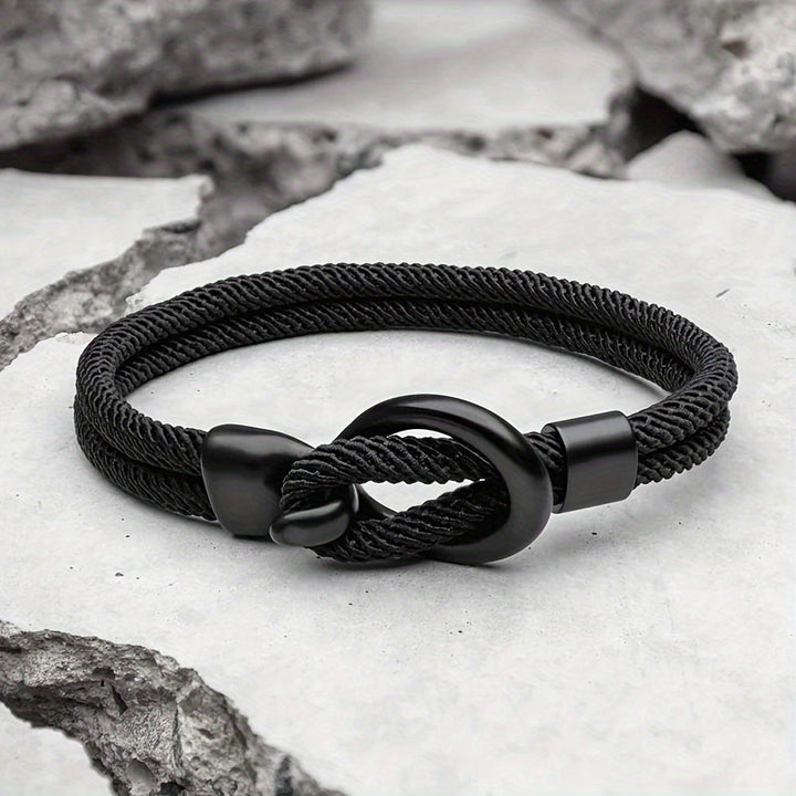 Bracelet de corde élégant fait à la main pour hommes - Parfait pour l'automne !