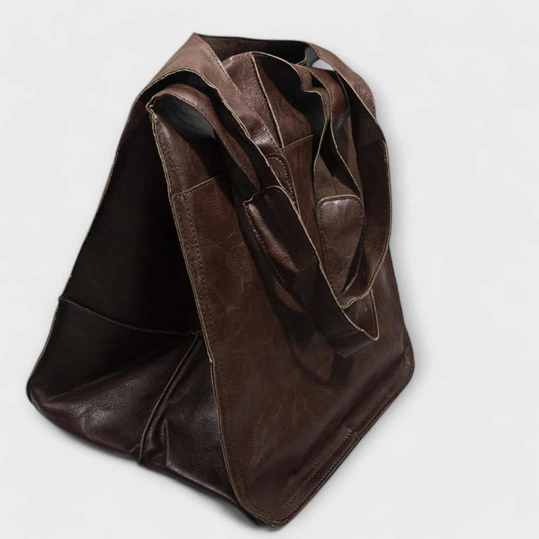 Spacious leather weekend travel bag for women, autumn collection