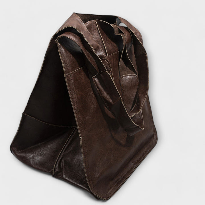 Spacious leather weekend travel bag for women, autumn collection