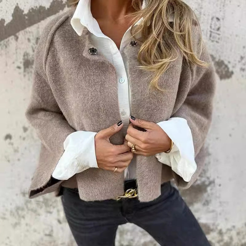 Blazer femme vintage en maille pour l'automne, à porter au quotidien
