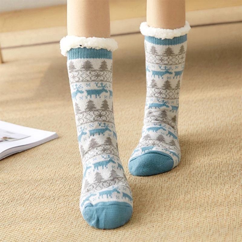 Chaussettes chaudes d'hiver antidérapantes en polaire pour garder les pieds au chaud
