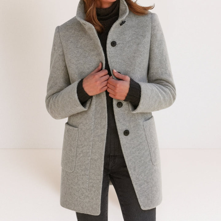 Manteau pour femme en mélange de laine pour l'automne, élégant et chaud, coupe classique