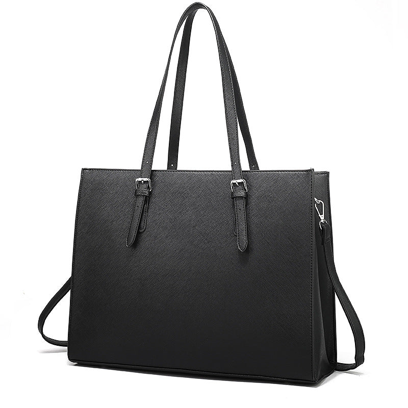 Bolso para portátil de cuero para mujer con bandolera práctica