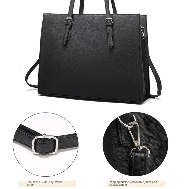 Bolso para portátil de cuero para mujer con bandolera práctica