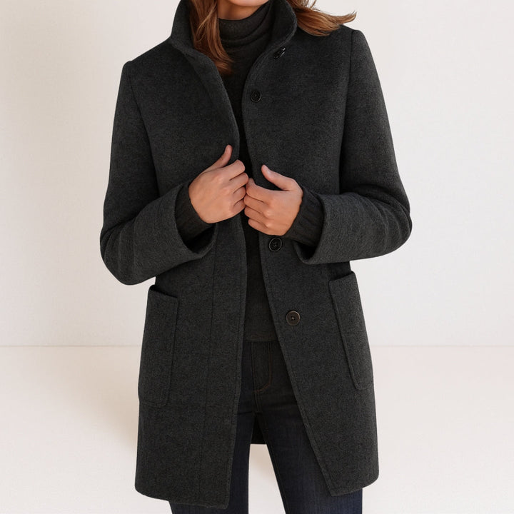 Manteau pour femme en mélange de laine pour l'automne, élégant et chaud, coupe classique