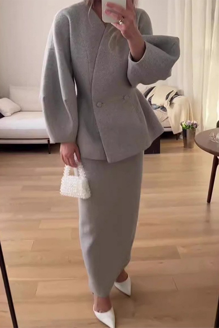 Ensemble automnal élégant en maille pour femme, deux pièces
