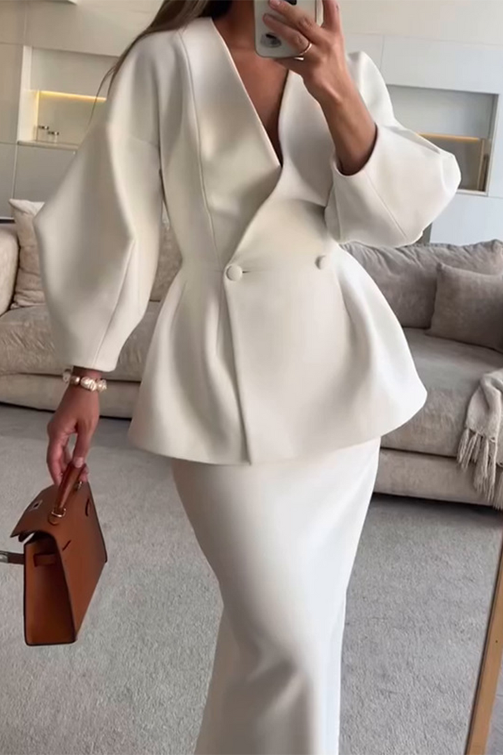 Ensemble automnal élégant en maille pour femme, deux pièces