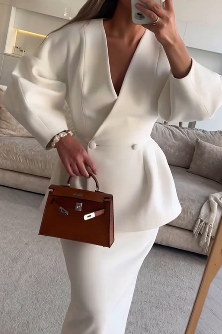 Ensemble automnal élégant en maille pour femme, deux pièces
