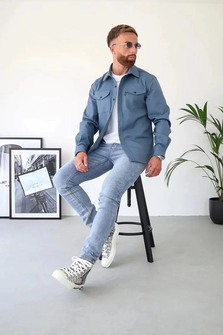André™ - Leather Jacket with Buttons