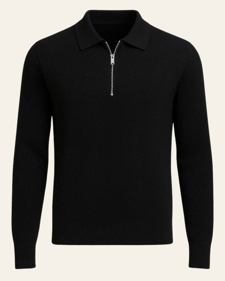 Pull en maille pour homme avec coton et fermeture éclair | Modèle chaud pour l’automne