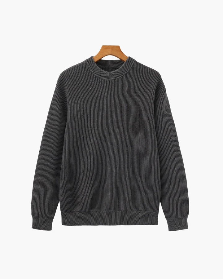 Pull homme en coton à col rond, à rayures, en maille pour l’automne