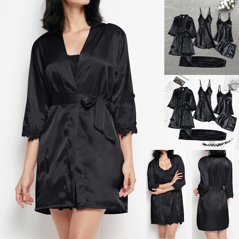 Silk pajama set with lace, camisole, and shorts - Summer 2026