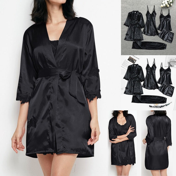 Silk pajama set with lace, camisole, and shorts - Summer 2026