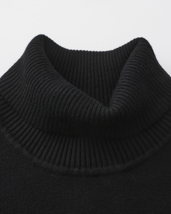 Pull élégant en maille à col roulé pour homme, en coton, pour l’automne