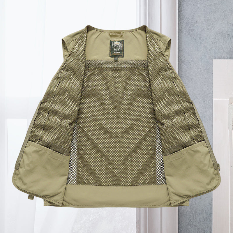 Gilet de randonnée pour homme léger en polyester respirant pour l'été