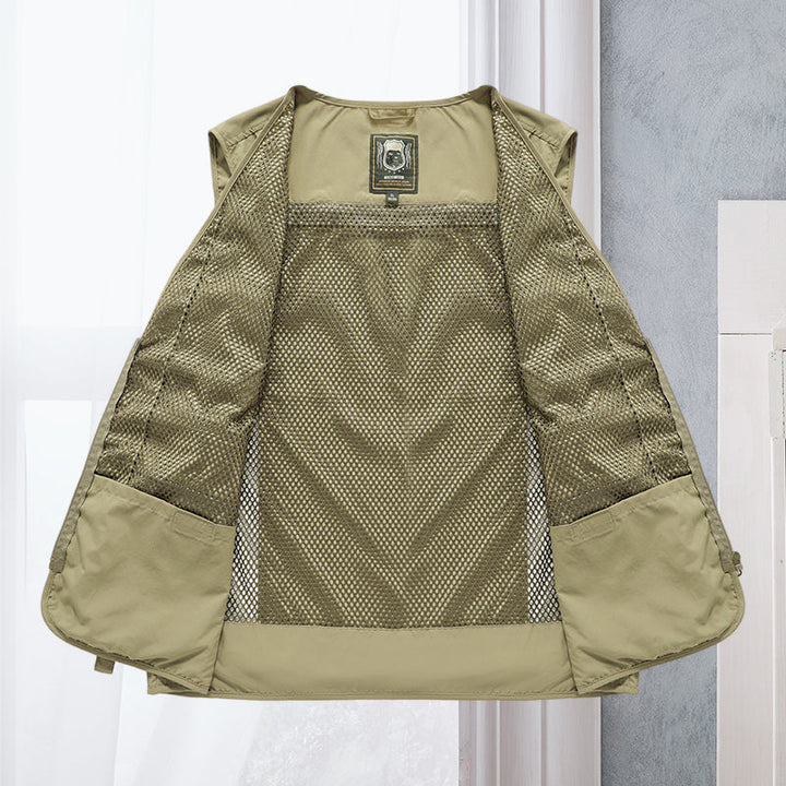 Gilet de randonnée pour homme léger en polyester respirant pour l'été
