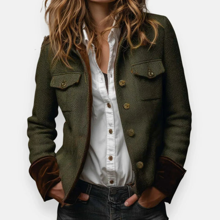 Blazer en tweed pour femmes, élégant, pour l'automne, idéal pour des tenues quotidiennes