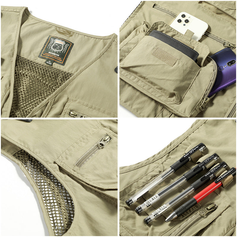 Gilet de randonnée pour homme léger en polyester respirant pour l'été