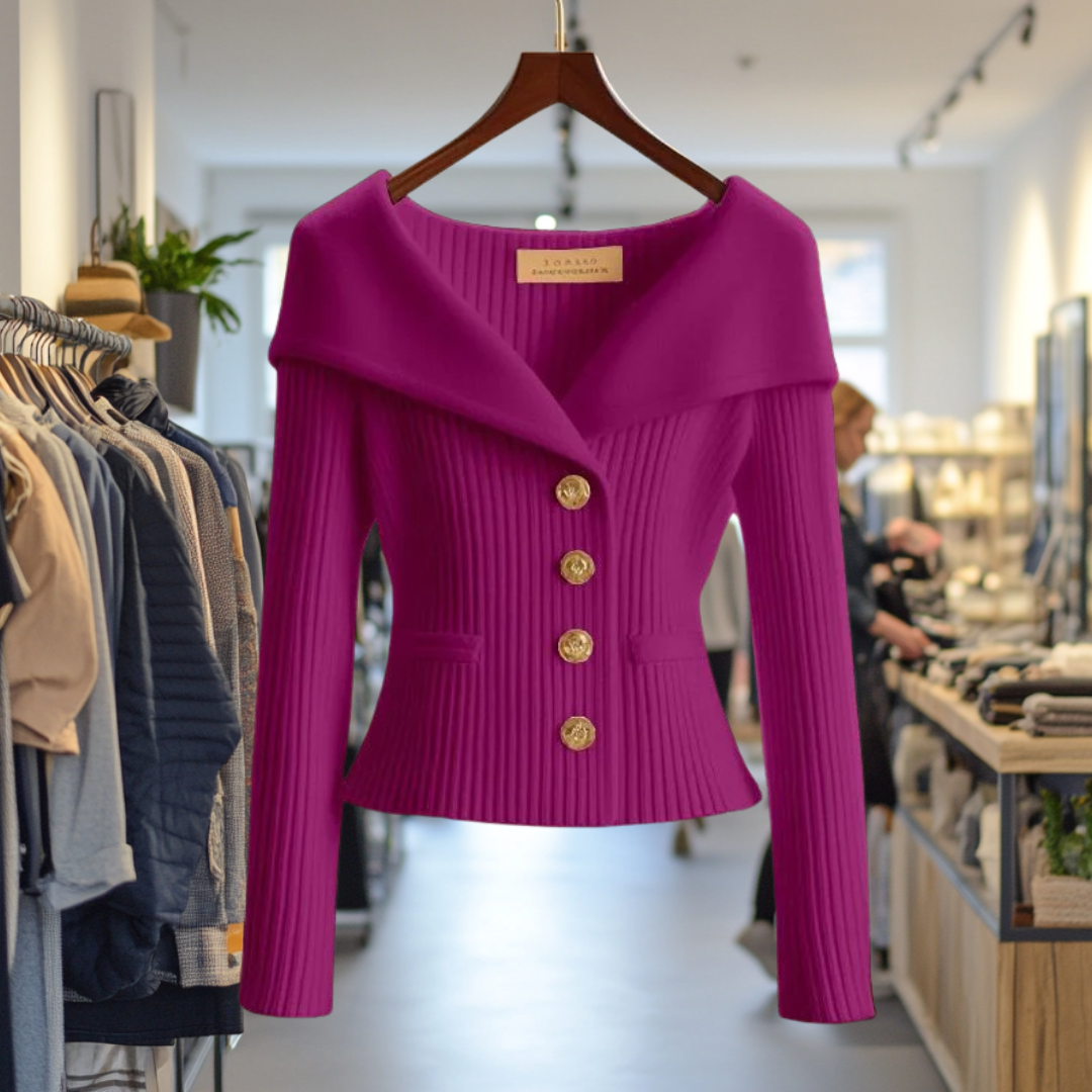 Veste femme en maille de laine, élégante et courte, pour l’automne