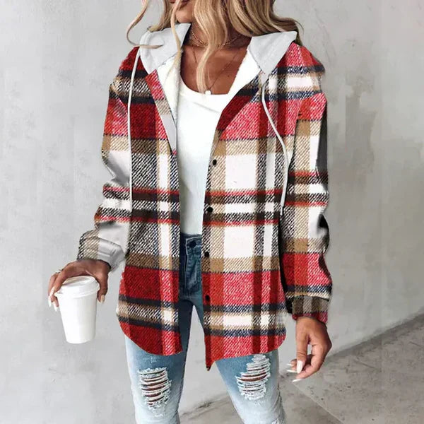 Cotton flannel overshirt for autumn, relaxed fit, for everyday wear