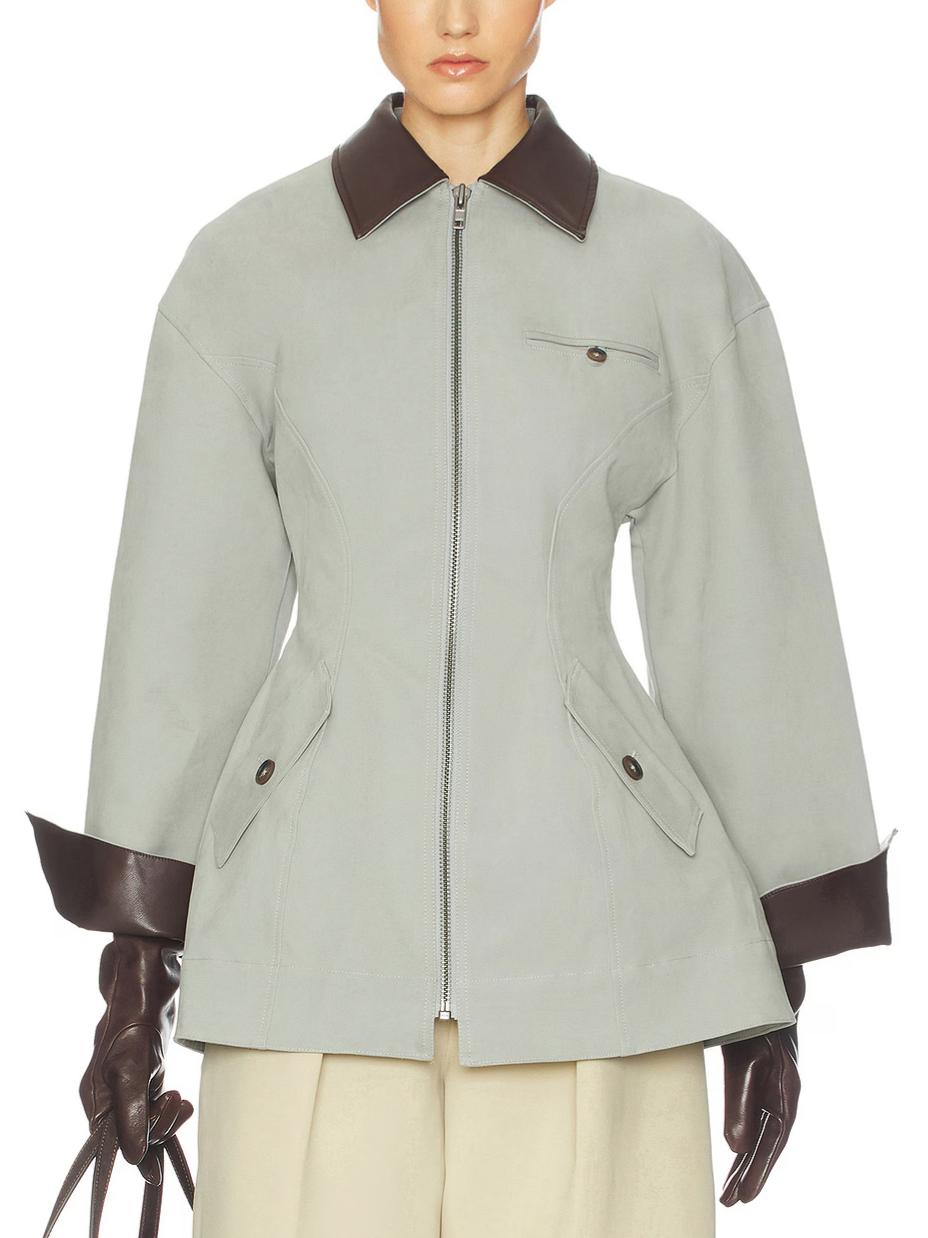 Veste en cuir pour femme oversize, courte, d’automne et de mi-saison