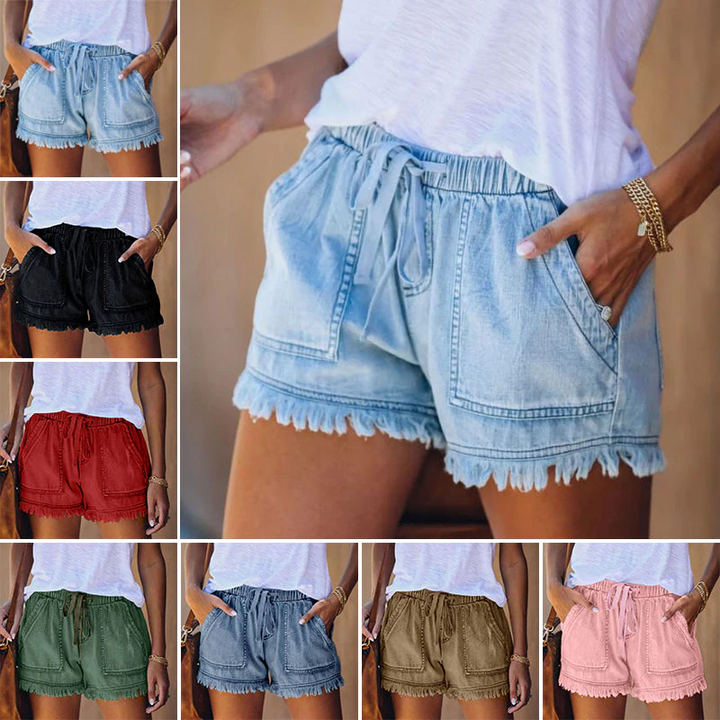 Liza - Short en jean taille haute à la mode pour l'été pour les femmes