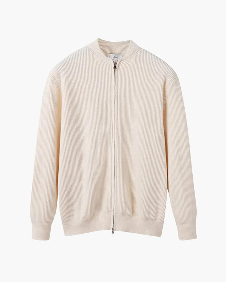 Cardigan homme en coton zippé à col rond pour l’automne