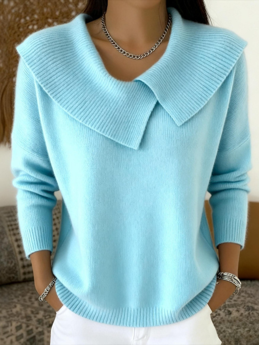 Pull femme en maille à col rond pour l'automne, pour des tenues quotidiennes