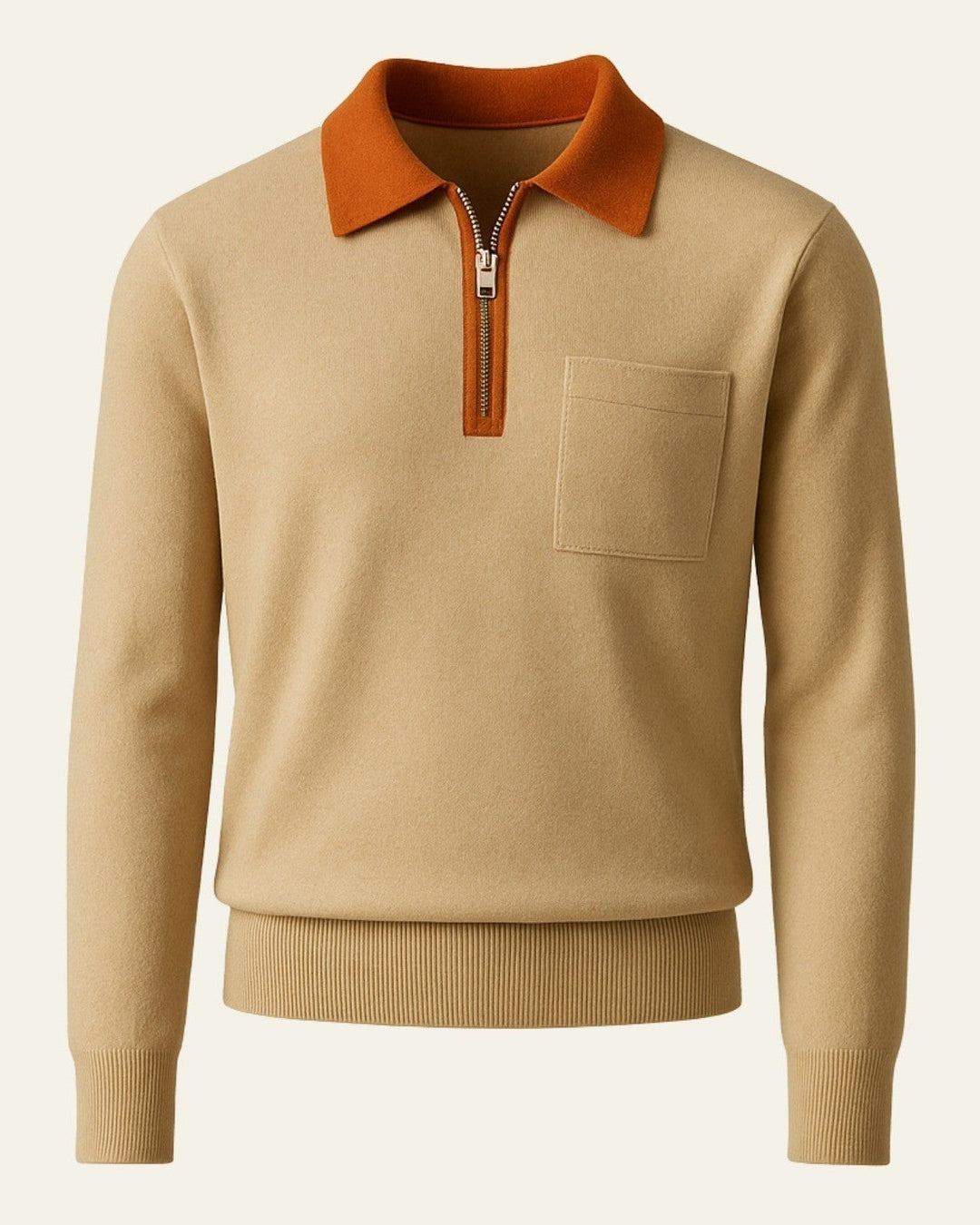 Pull en cachemire pour homme à col zippé, élégant pour l’automne